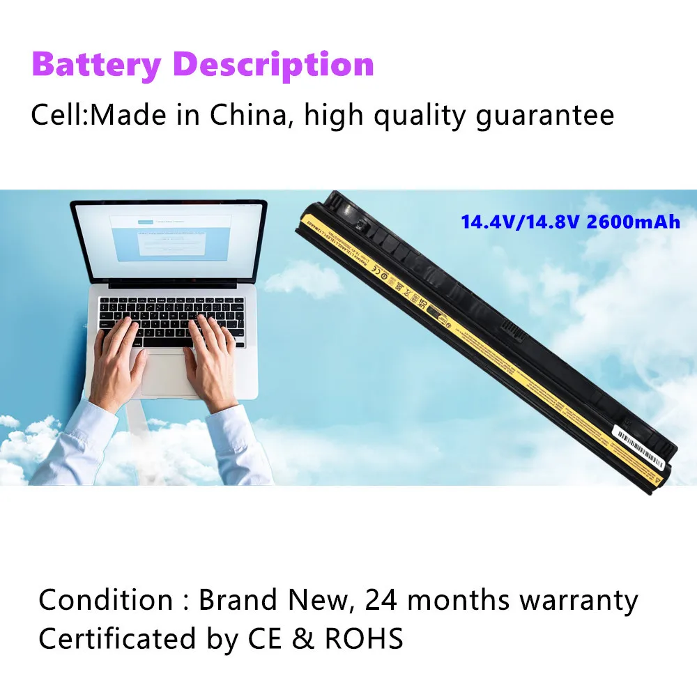 L12L4A02 Battery For Lenovo G50-30 G50-45 G50-70 G50-75 G50-80 G40-30 G40-45 G40-70 G40-80 Z40-70 Z40-75 Z50-30 Z50-70 Z70-70