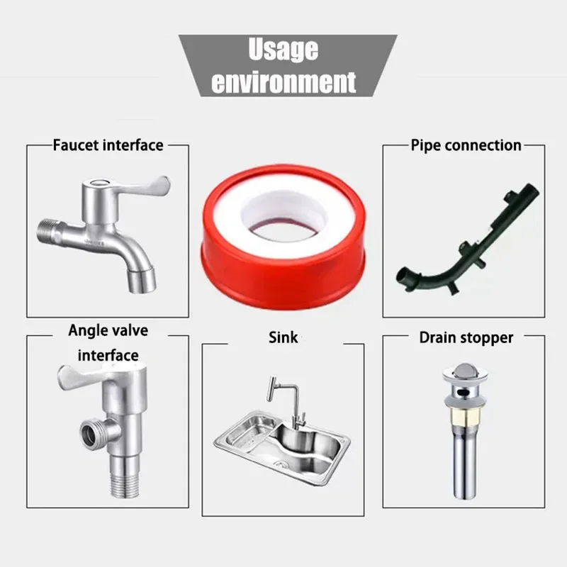 

1pcs PTFE Water Pipe Tape Oil-free Belt Sealing Band Fitting Thread Seal Tape Home Improvement Practical Tools Plumbing 20M/Roll