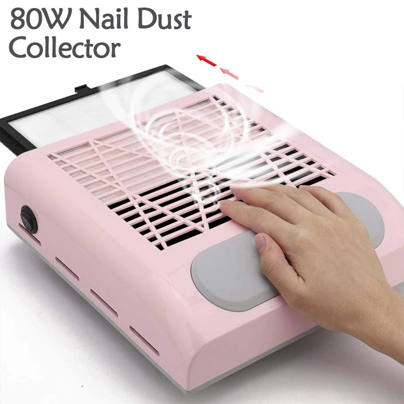 Biutee 80W Big Power Vacuum Nail Dust Collector For Manicure Nails Collector With Fitter Nail Dust Fan Vacuum Cleaner For Nails