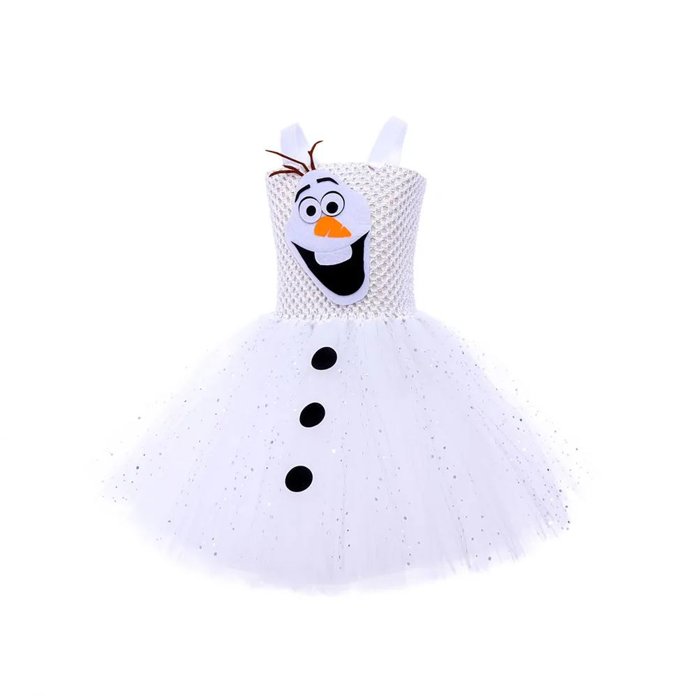 Disguise Toddler Girls Movie Snowman Costume for Baby Birthday Outfit Kids Halloween Costume for Girl Fancy Dress Up Tutu Dress