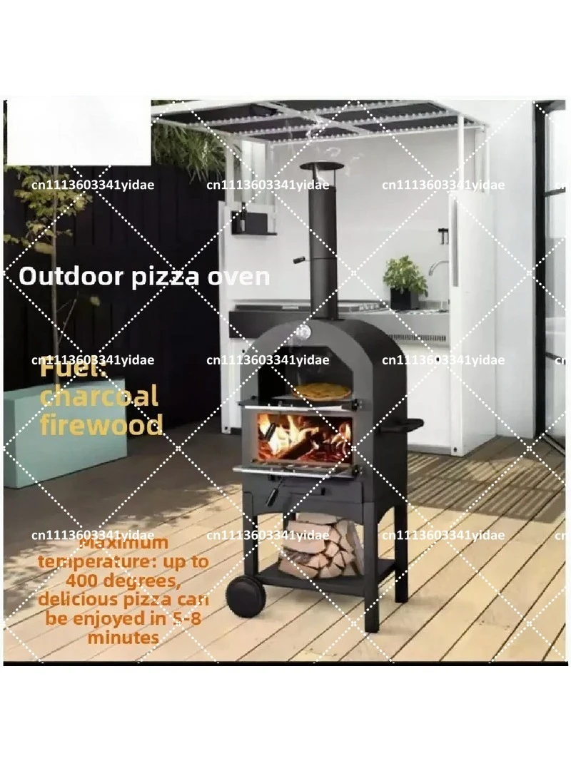 12 Inch Stainless Steel Outdoor Wood Fired Pizza Oven, Firewood Pizza Grill