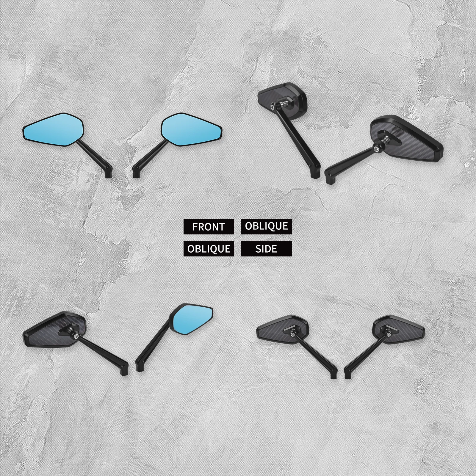 Motorcycle Rearview Mirror Left Right Side Mirror 8MM Thread For Harley Softail Breakout Sportster XL 1200 Dyna Fat Bob Touring