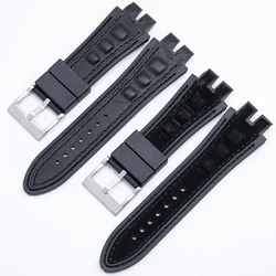 28mm Nubuck Nylon  Belt Soft Rubber Back Watch Band Accessories For Roger Dubuis Strap EXCALIBUR Series Pin Buckle