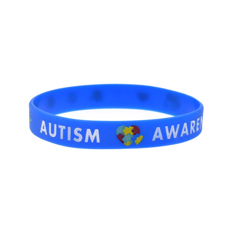 Imagem -03 - Silicone Pulseira para Autismo Consciência Esperança Amor Tamanho Adulto 50 Pcs