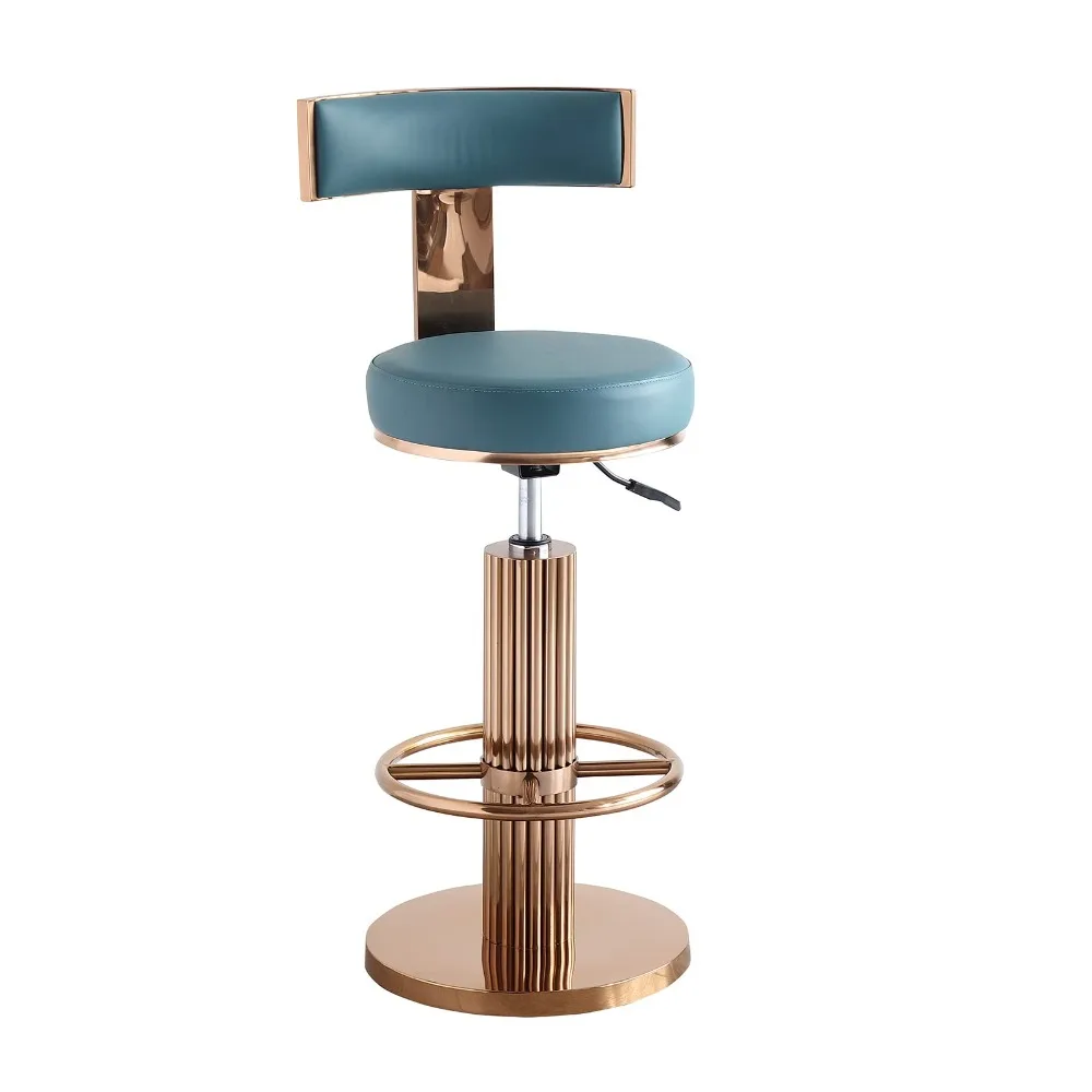 Swivel Bar Stools with Backrest, Modern Adjustable Height Counter Stool with Stainless Steel Legs and Comfortable Cushion