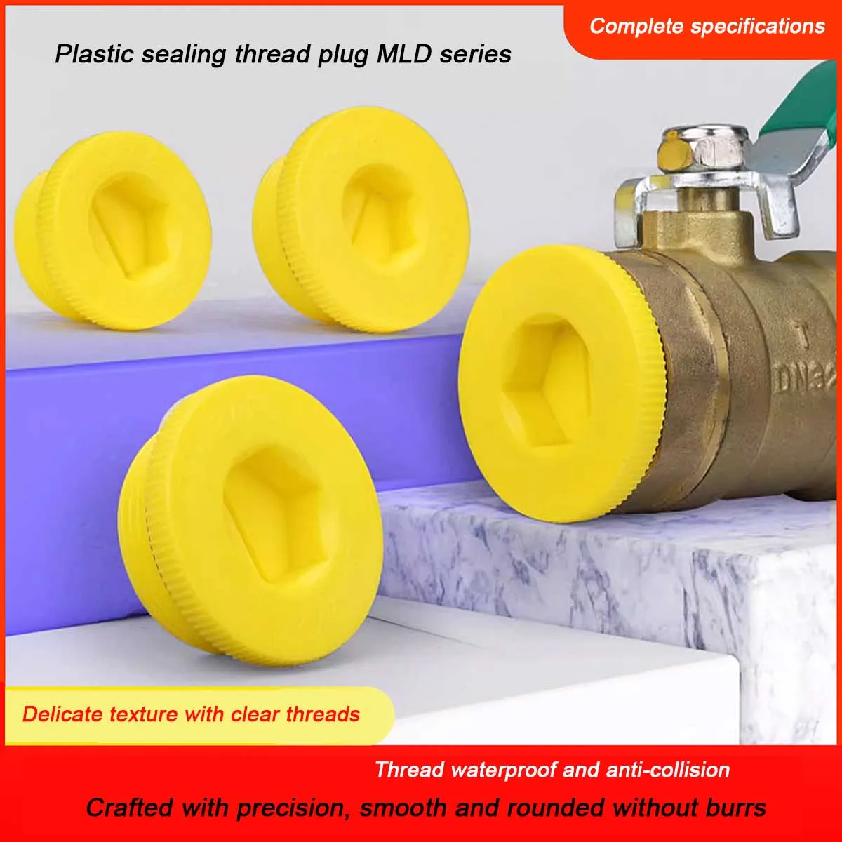 Yellow Hexagonal Plastic Cover/Threadedsealing Plug