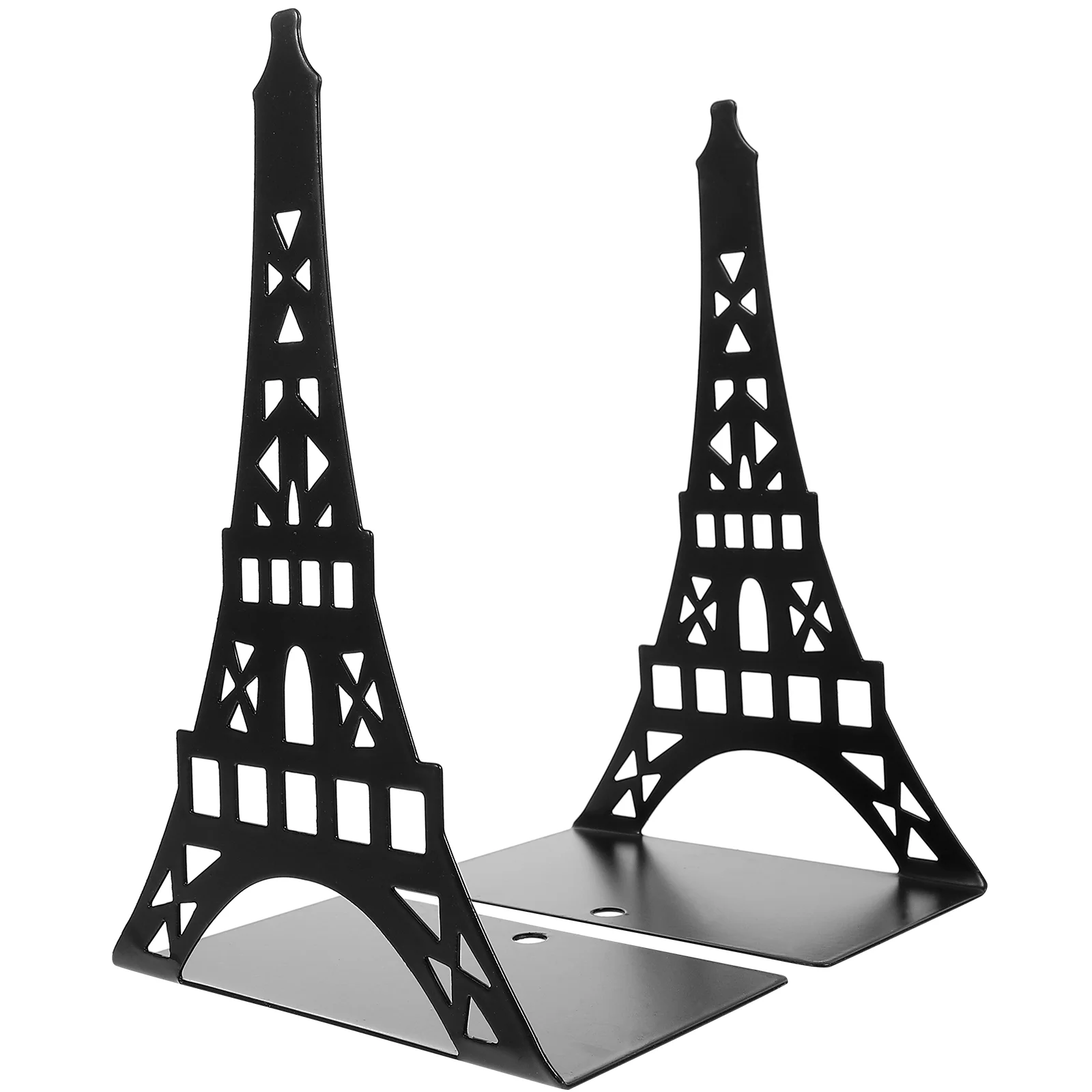 

2 Pcs Book Shelves for Office Cases Bookend Crafted Organizer Metal Delicate Holders Notebook Desk Black Tower Shape Ends