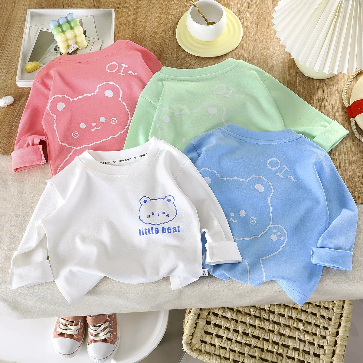 Baby Tops Cotton Spring Autumn Kids Long Sleeve T-shirt For Boys and Girls