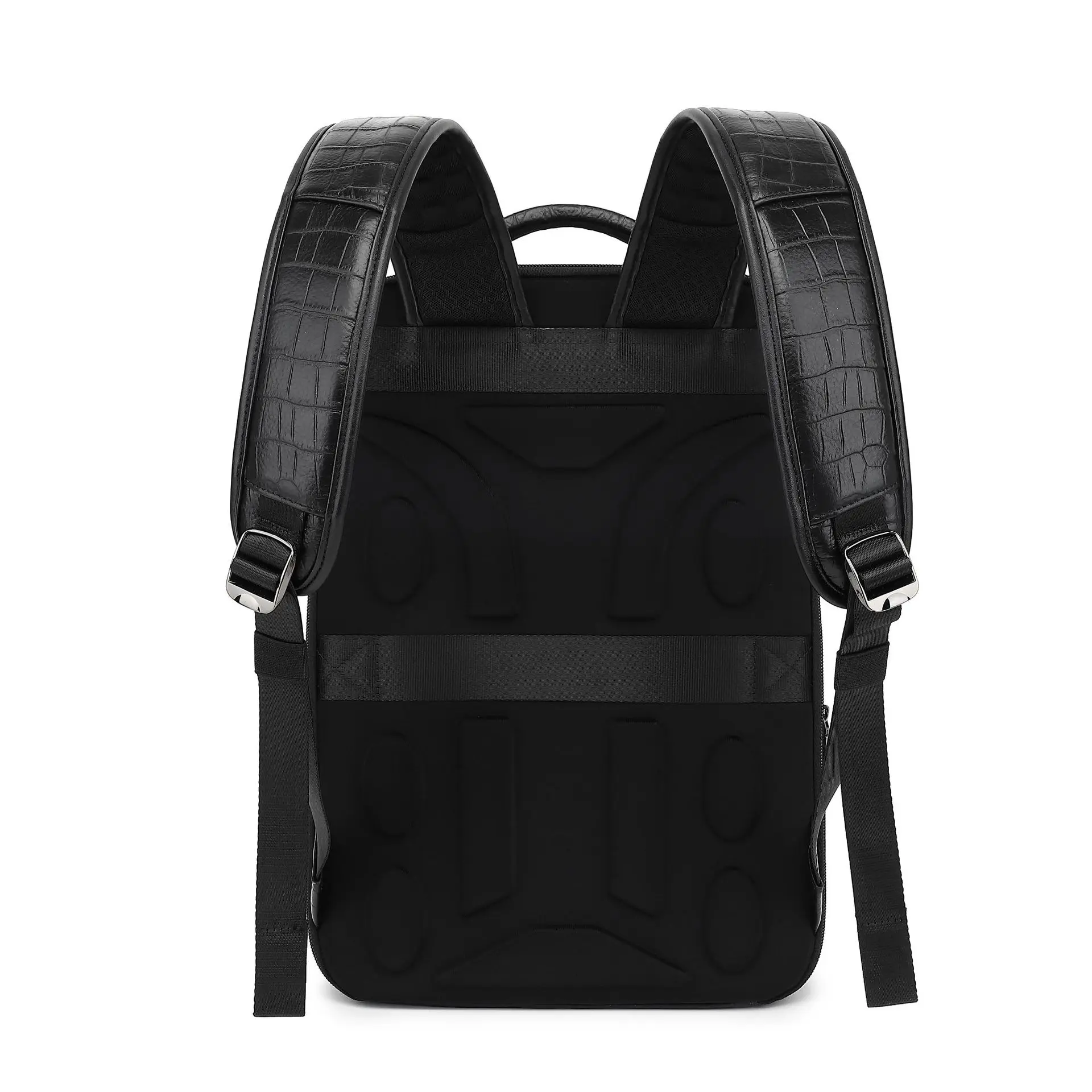 2024 New Luxury Alligator Brand Real Genuine Leather Men Backpacks Student Backpack Boy Luxury 15.6 Inch Computer Laptop Bag