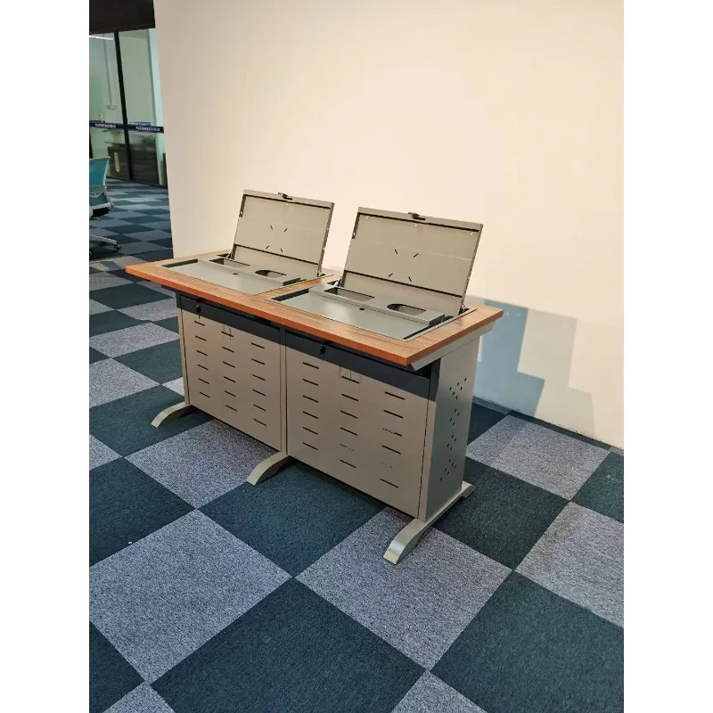 Single and Double Folding Flip Multimedia Classroom Student Training Table Hidden I-shaped Computer Desk