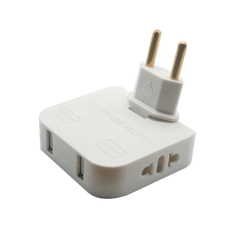 180° Foldable 4-in-1 EU Plug Adapter Power Converter Socket with USB And Type-C Port for Travel Charging