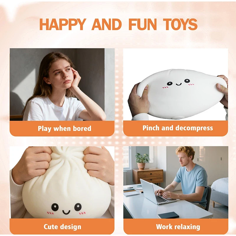New 25cm Colorful Dumpling Big Stress Balls Reusable Low Rebound Decompression Dough Ball Unique Home Decoration Birthday Gift