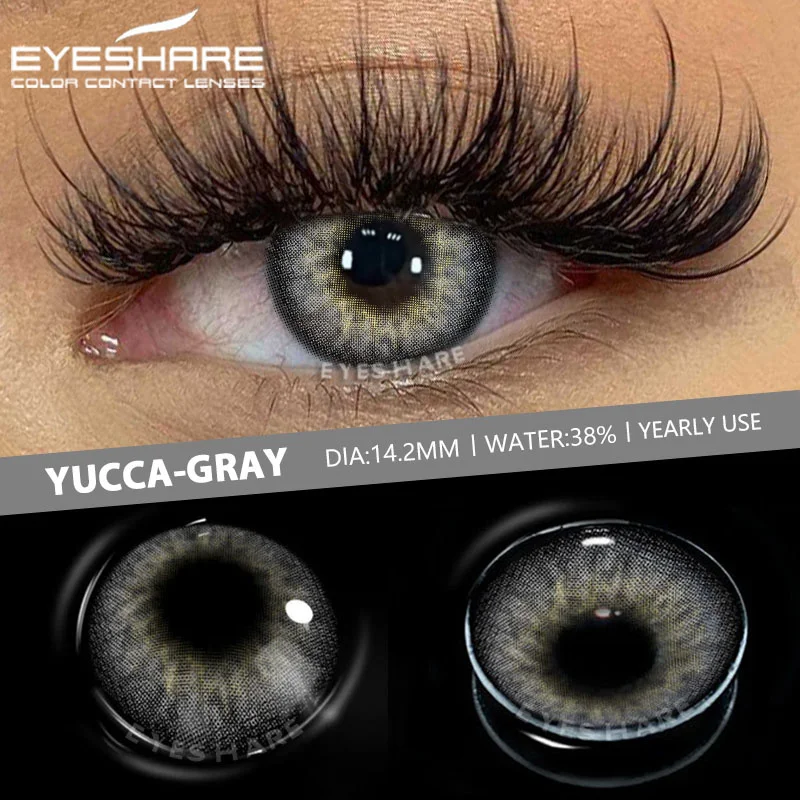 EYESHARE 1pair Color Contact Lenses for Eyes Blue Eye Color Lenses Natural Gray Pupils for Eyes Green Lenses Brown Eye Contacts