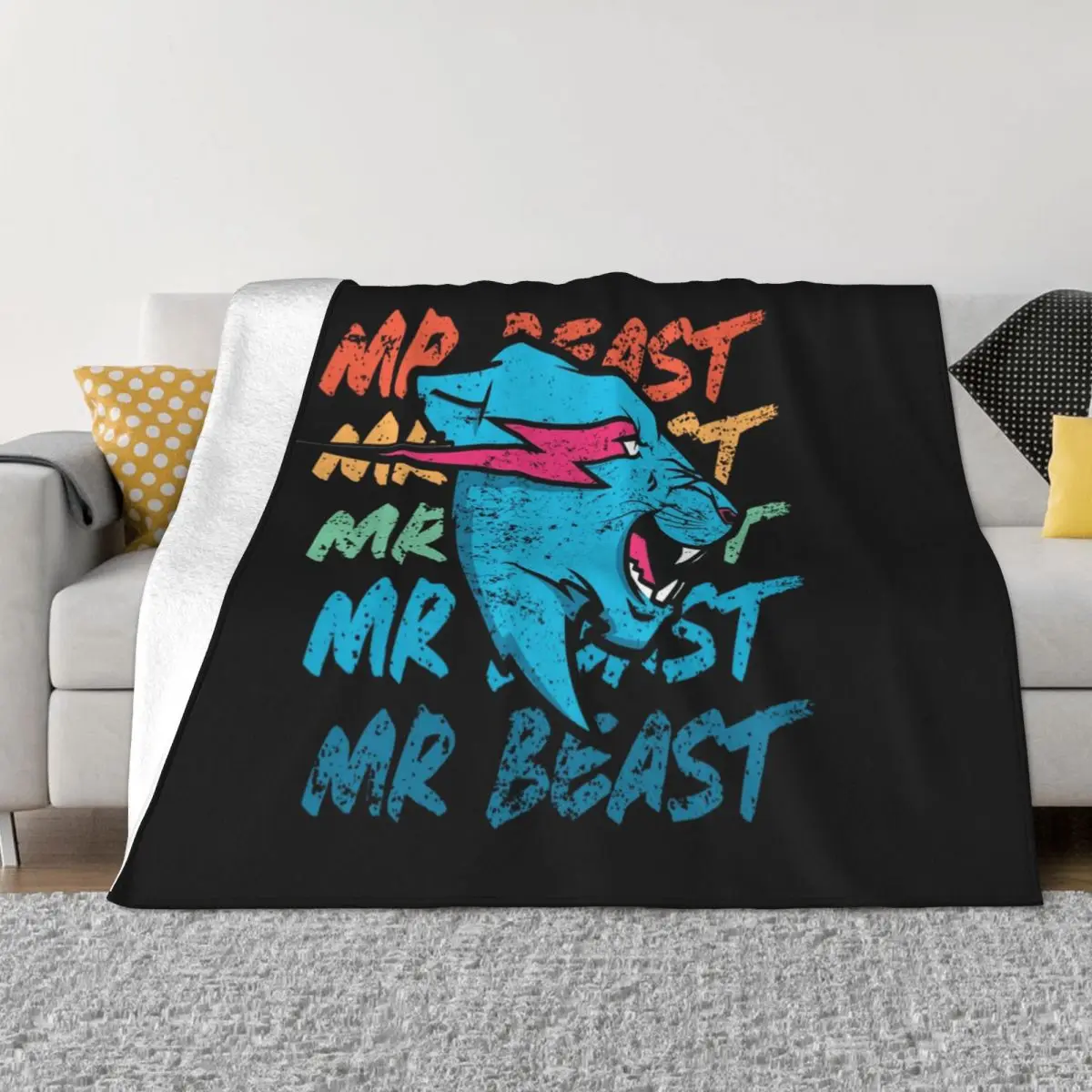 

Retro Vintage Mr Game Blanket Fleece All Season Funny Mr Gaming Beast Portable Throw Blanket for Bed Car Plush Thin Quilt 1