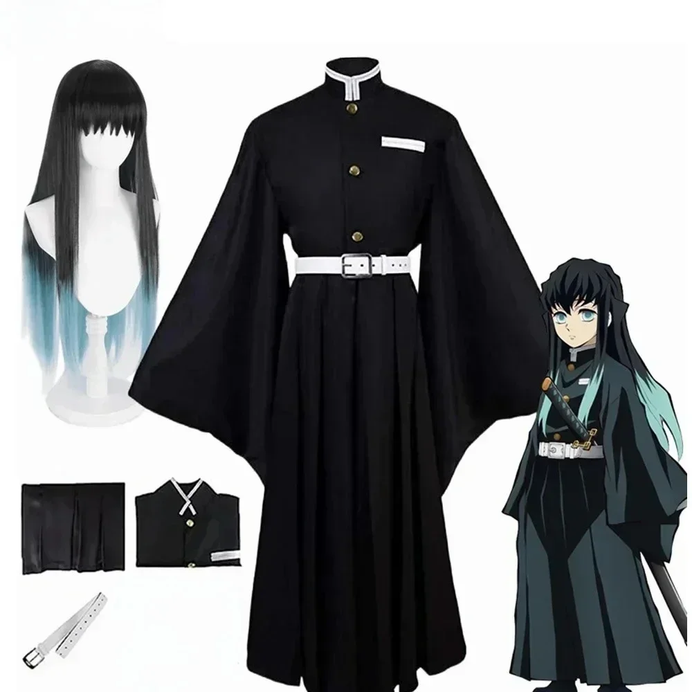 

Anime Yaiba Tokitou Muichirou Cosplay Costumes Kisatsutai Uniform Wig Halloween Party Costume