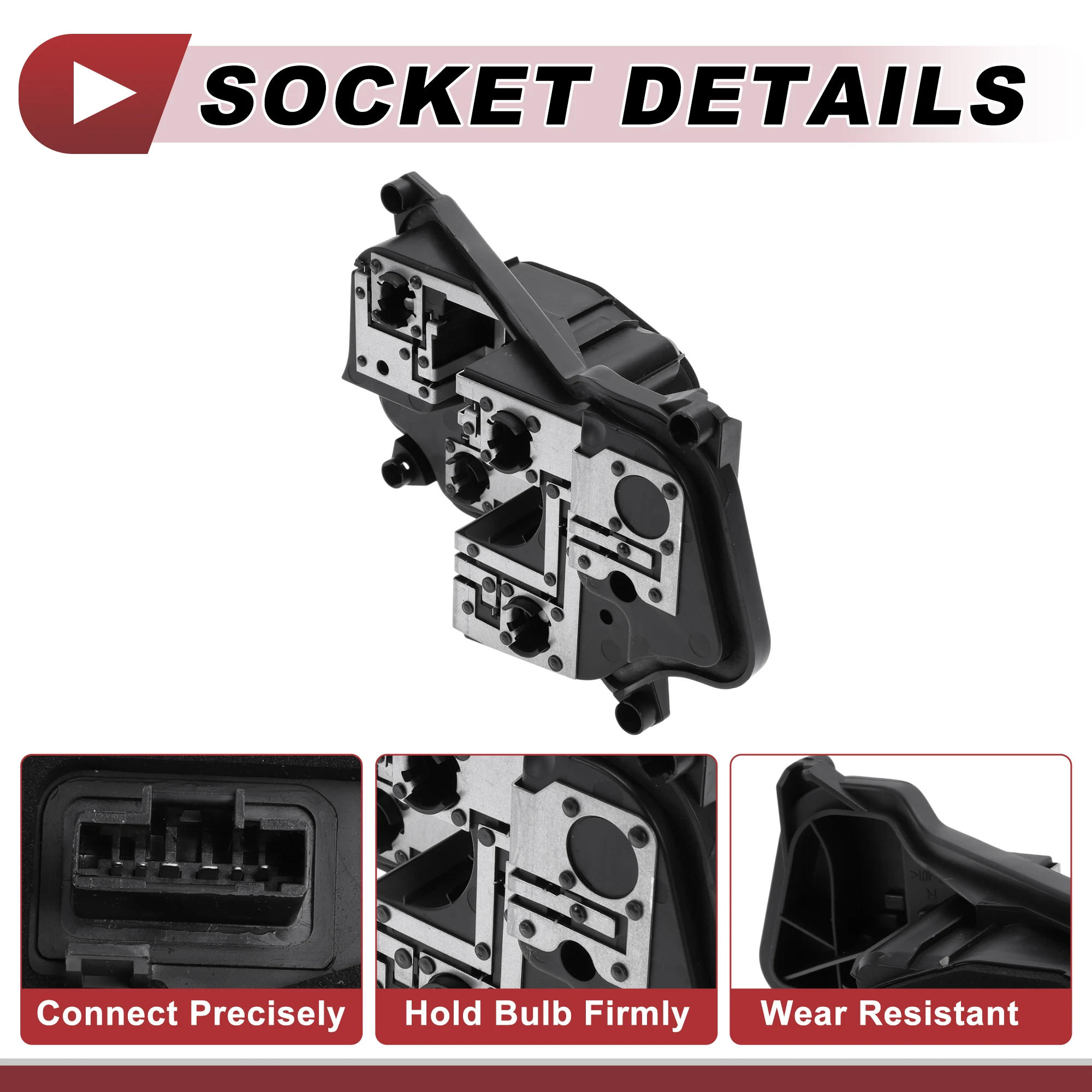 

X Autohaux 1 Pc Right Tail Light Socket for Citroen Celysee 13-16 Lamp Bulb Connector