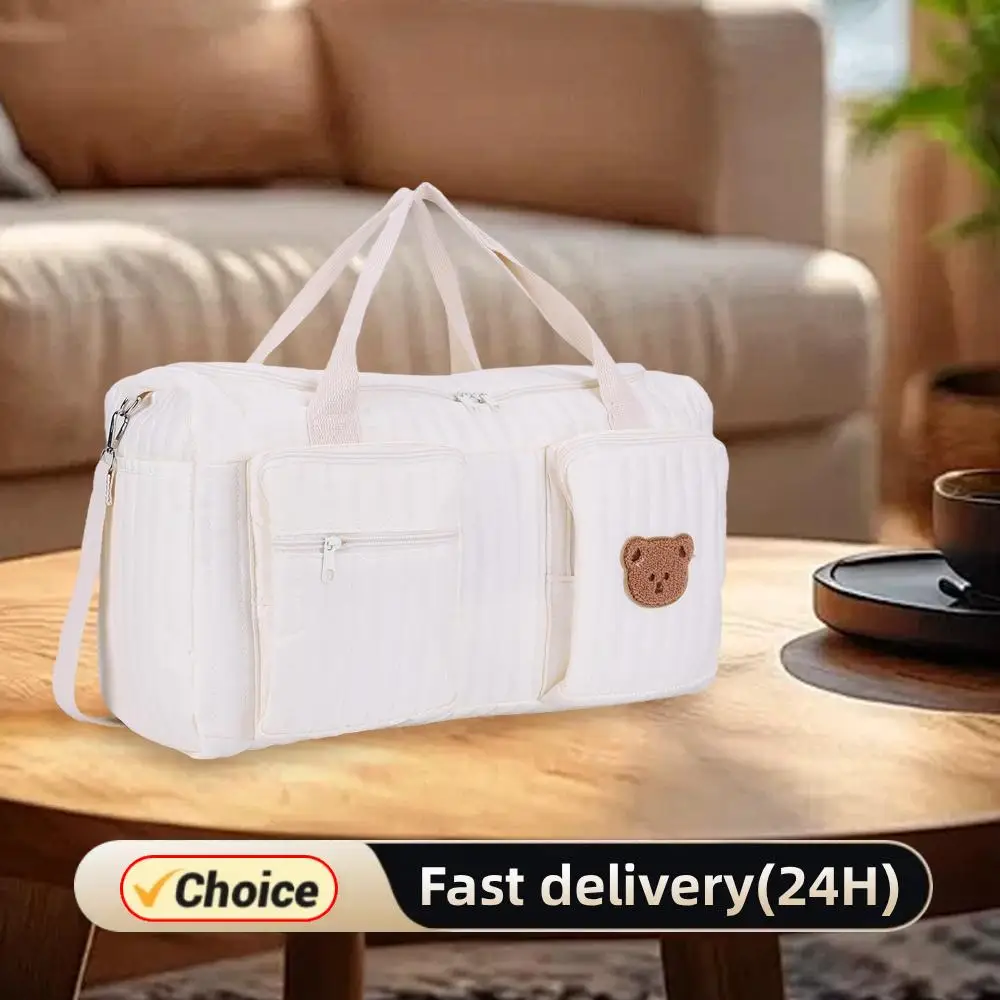 

Quilted Baby Bag Large Capacity Duffle Bag Cute Weekender Bag for Hospital and Weekender Travel