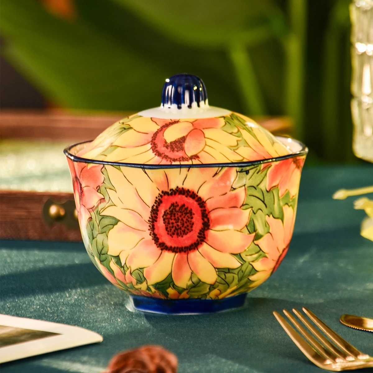 2/4 poêles de cuisson en céramique tournesol – Marmite à ragoût de 300 ml sans four, avec couvercles intérieurs et extérieurs, sans micro-ondes, soupe et cuiseur vapeur anti-fuite, cuisson saine