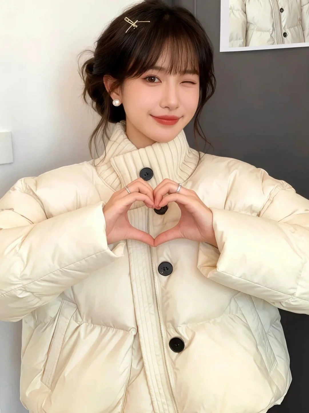 

Зимняя короткая хлопковая куртка женская, новый стиль, вязаная, с воротником-стойкой, в стиле пэчворк, утепленная, с длинными рукавами, повседневная