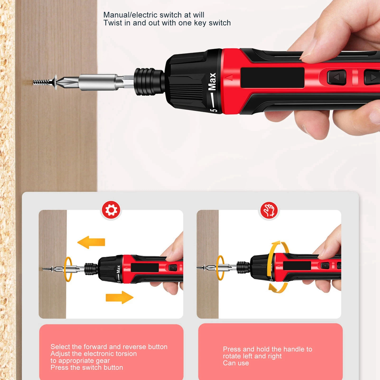 

Многофункциональный набор электрических отверток — большая торсионная отвертка 20 Нм, биты 20 шт. и перезаряжаемая мини-отвертка USB для ремонта телефонов