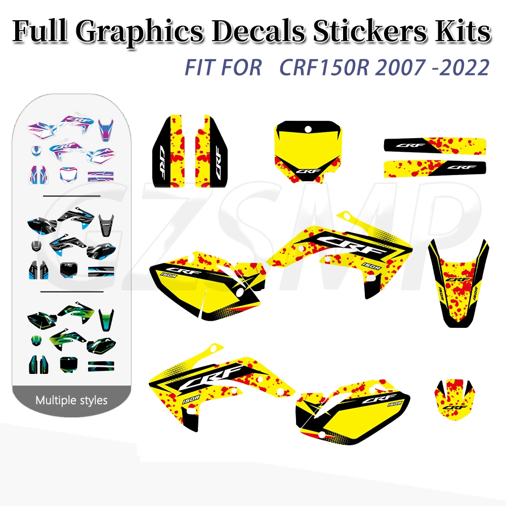 

Подходит для HONDA CRF 150R CRF150R 2007-2022 2012 2013 2014 полная графика наклейки деко наборы фонов