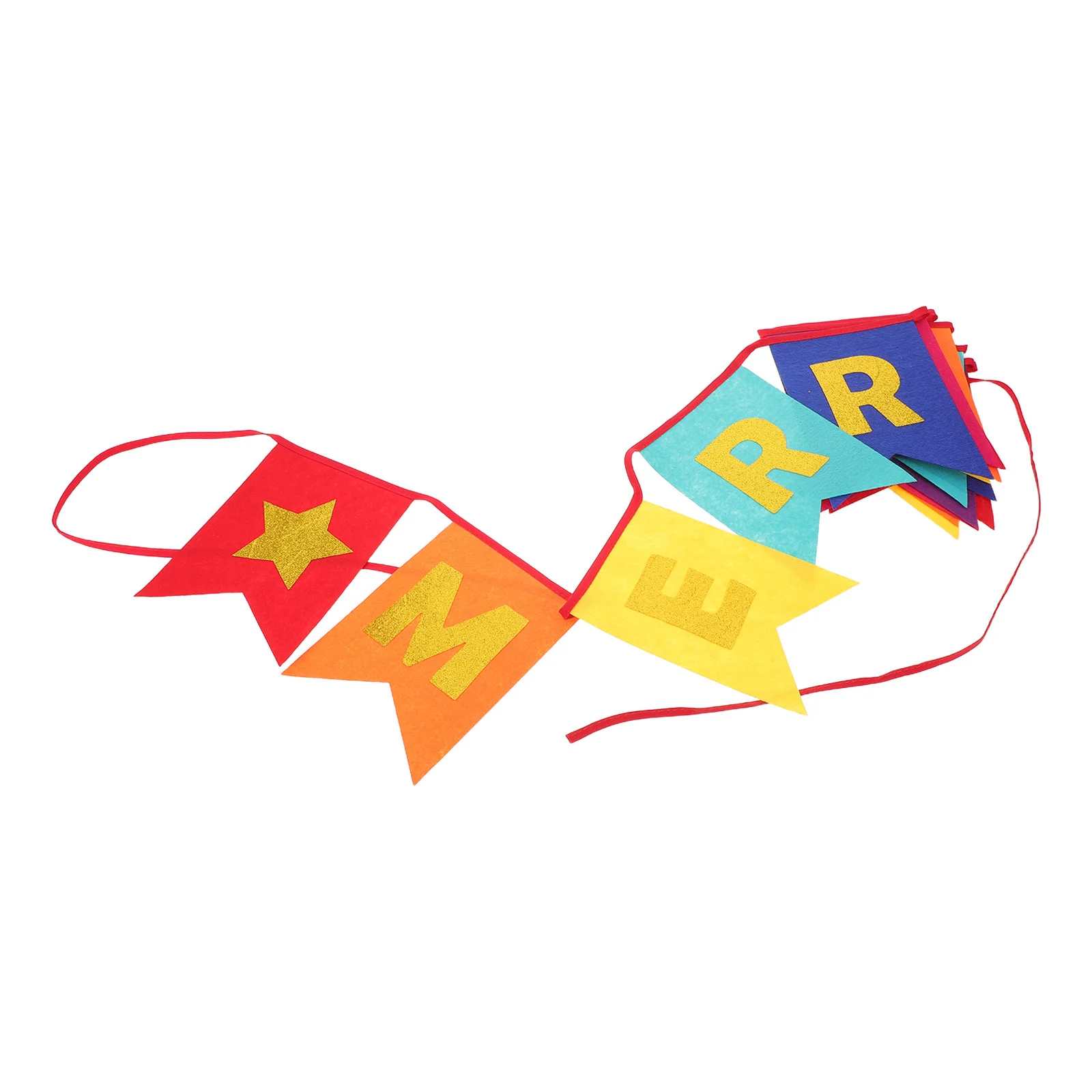 

Nonwoven Pennant Banner Flags Colorful Merry Christmas Swallowtail Bunting Winter Holiday Fabric Garland Decor