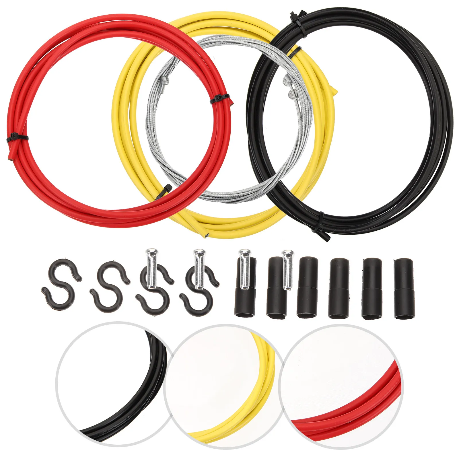 

Комплект из 3 комплектов тросов для велосипедных тормозов: прочные передние и задние тормозные тросы с низким сопротивлением, подходят для большинства велосипедов, для обслуживания.