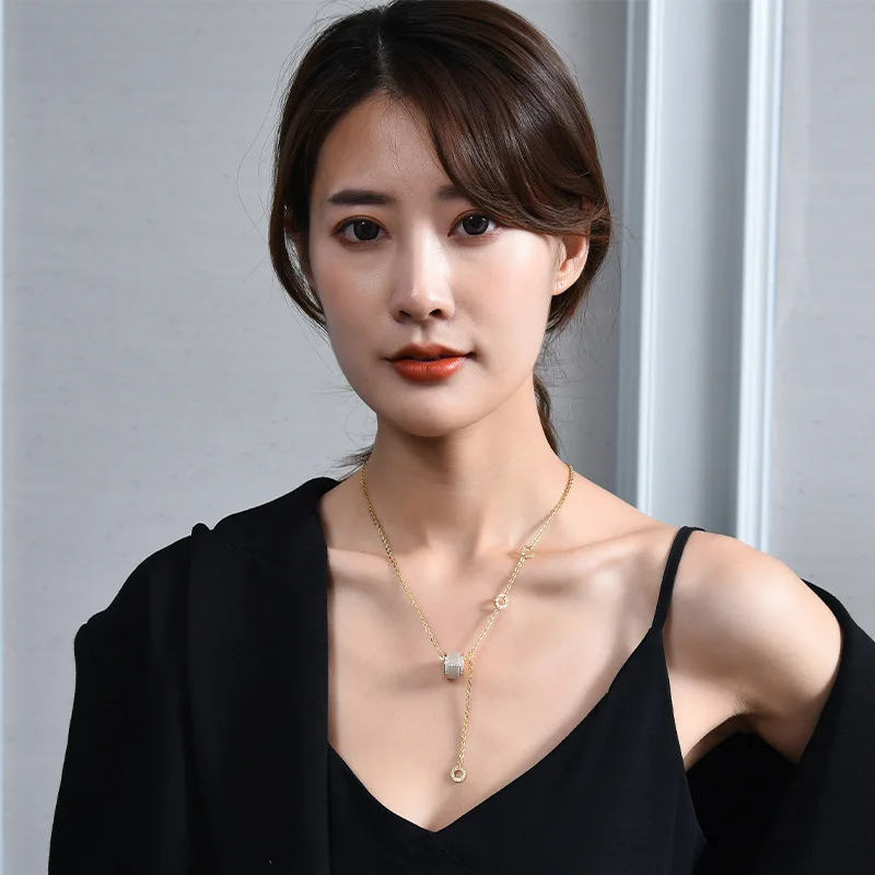 Ожерелье с маленькой талией, модный женский кулон с камнем «кошачий глаз», элегантное и модное колье.