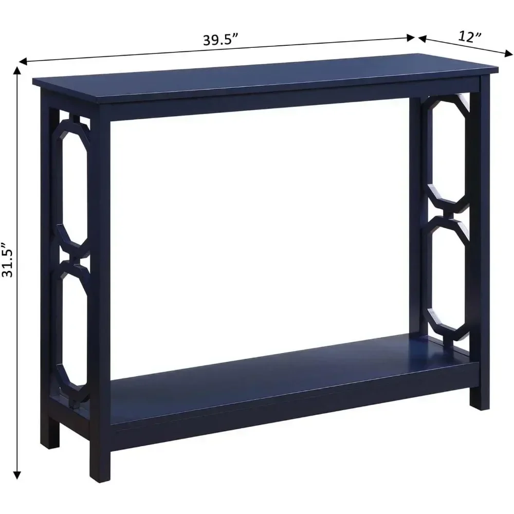 Table de canapé avec étagères, table console, bois Él, étagères à 2 niveaux, bleu spécialisation t