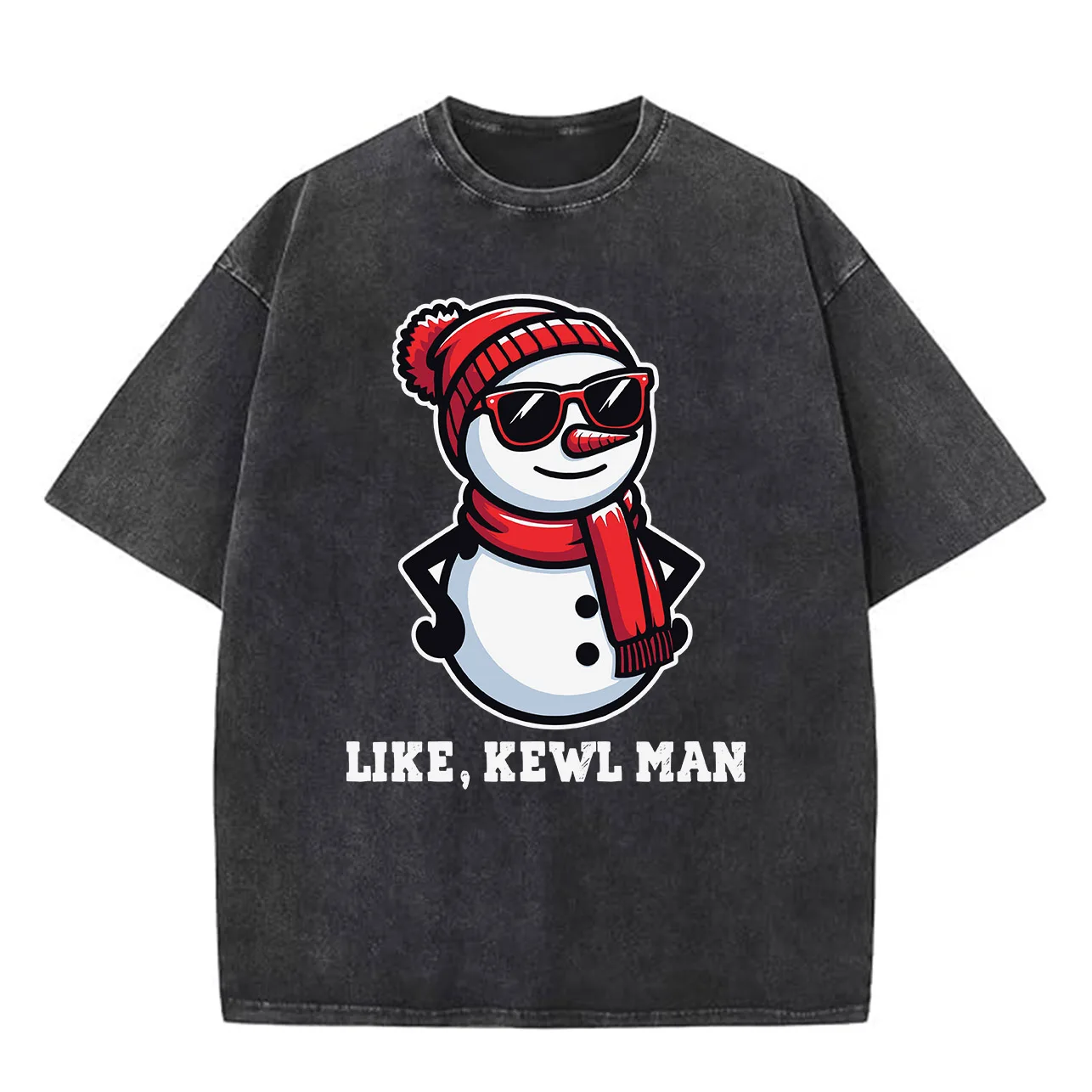 ثلج يرتدي النظارات الشمسية 230 جرام القطن الثقيل غسلها المتضخم تي شيرت للرجال عيد الميلاد الجرافيك المحملة ريترو رداء علوي غير رسمي