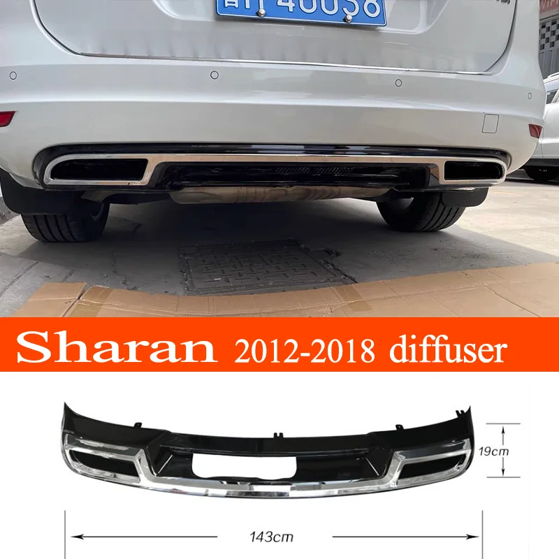 Sharan 2012-2018 Plastic Material Rear Bumper Spoiler Rear Diffuser Protector Lip for Volkswagen Sharan Year 2012-2018