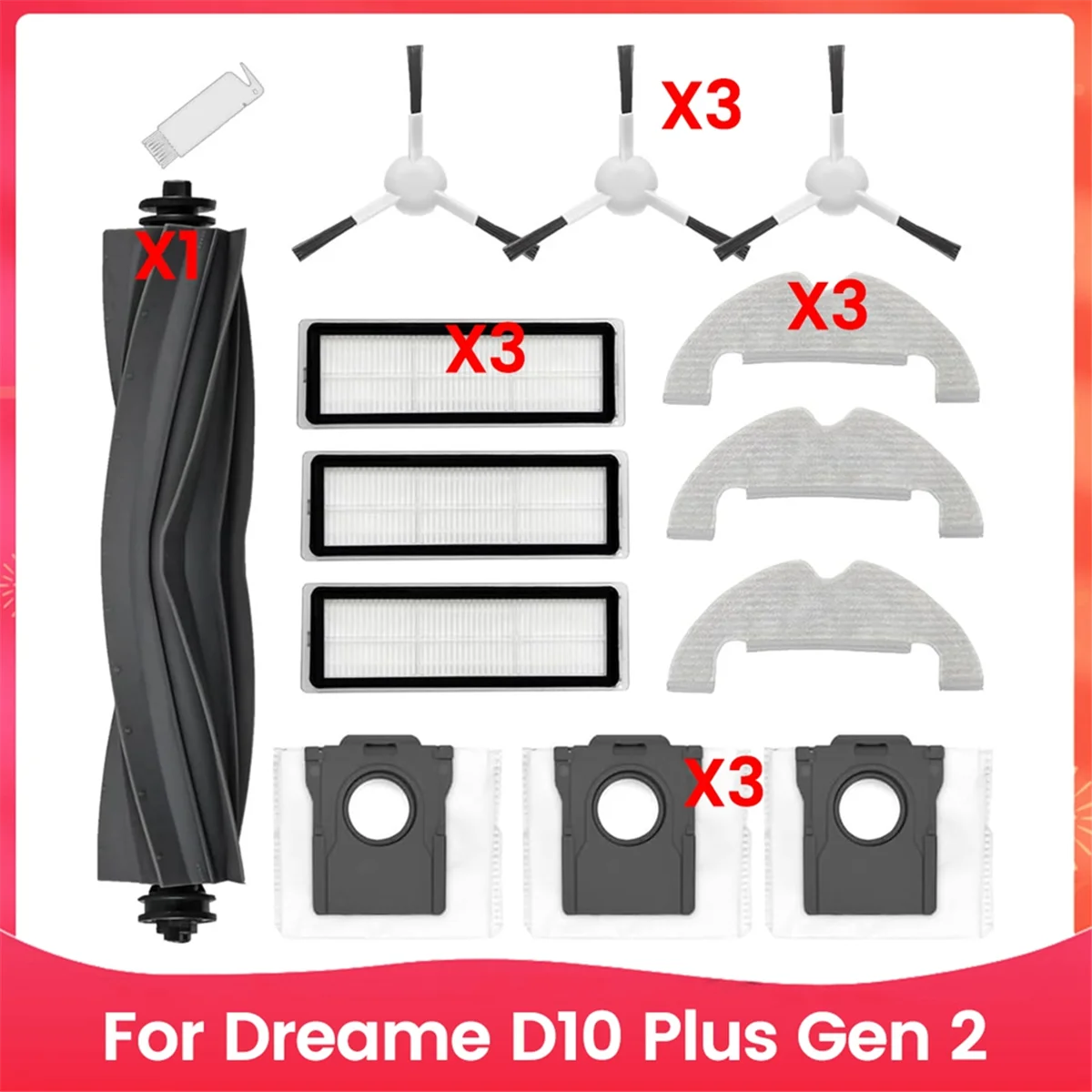 D10 Plus Gen 2 로봇 진공 청소기 용 FZFZ 메인 사이드 브러시 Hepa 필터 먼지 봉투 로봇 교체 부품