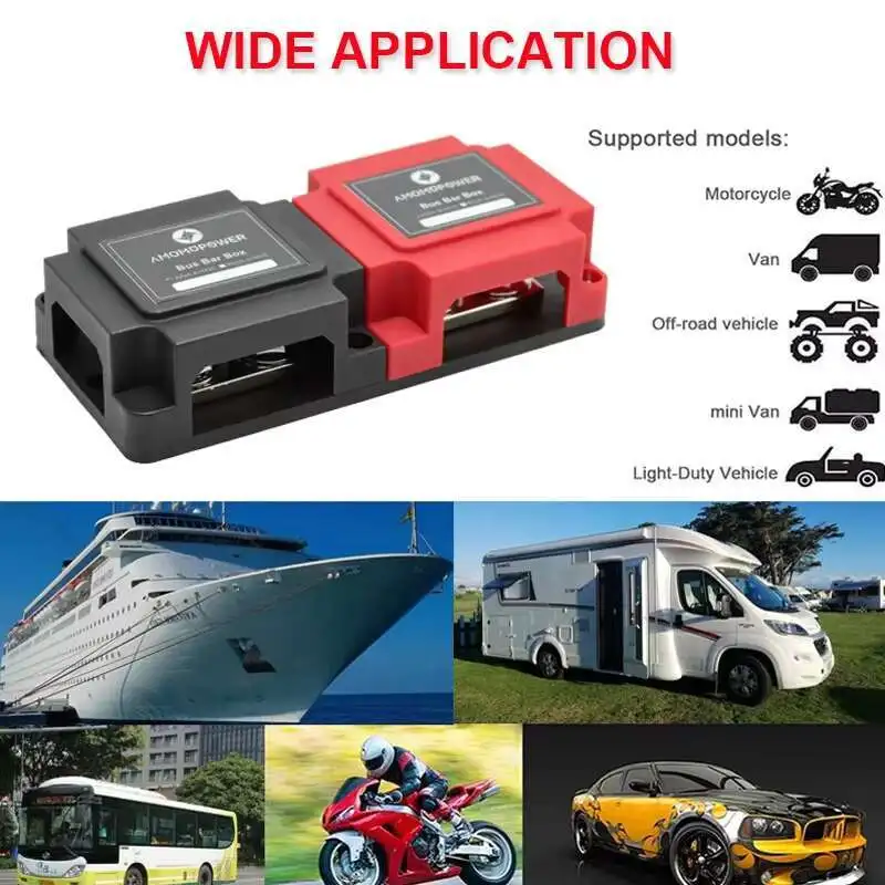 4 สตั๊ด M10 300A Heavy Duty ไฟฟ้าทองแดงยืดหยุ่น Bus Bar Power Distribution Terminal Block พร้อมฝาครอบแผ่นแบบถอดได้