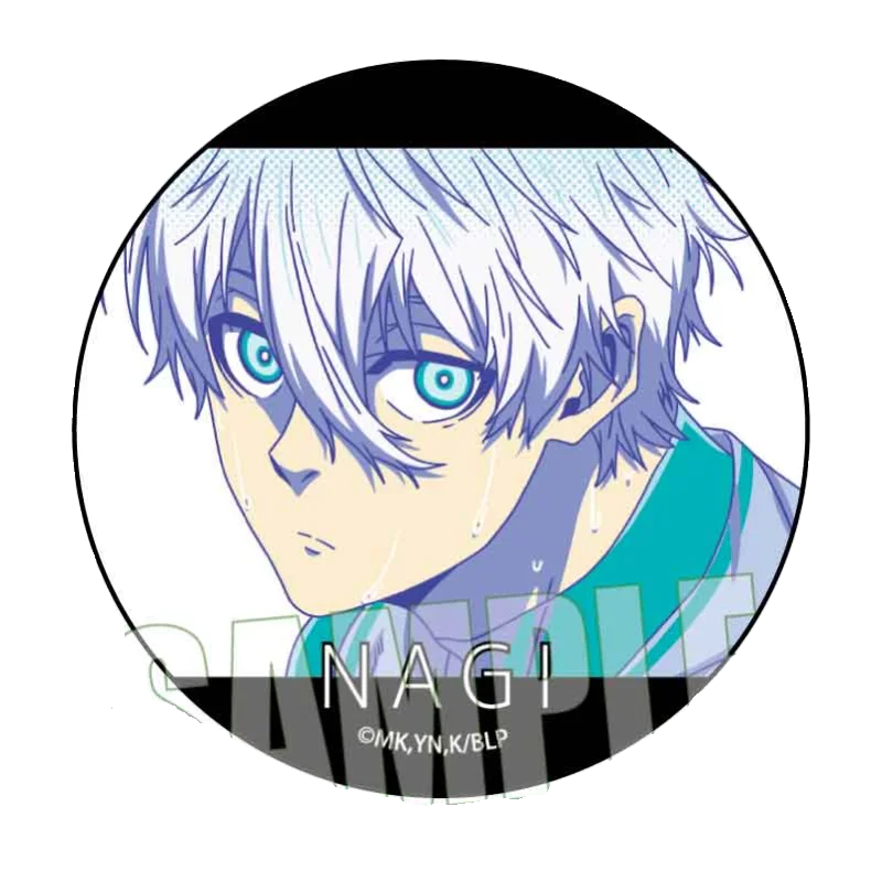 Anime BLUE LOCK Nagi Seishiro Bachira Meguru Cosplay Watercolour Badge Cartoon Emblem Brooch Breastpin Garniture Xmas Gift