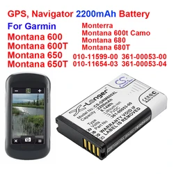 CS 2200mAh Battery For Garmin Montana 600 650 650T 600t Camo 680 680T 010-11599-00 010-11654-03 361-00053-00 361-00053-04