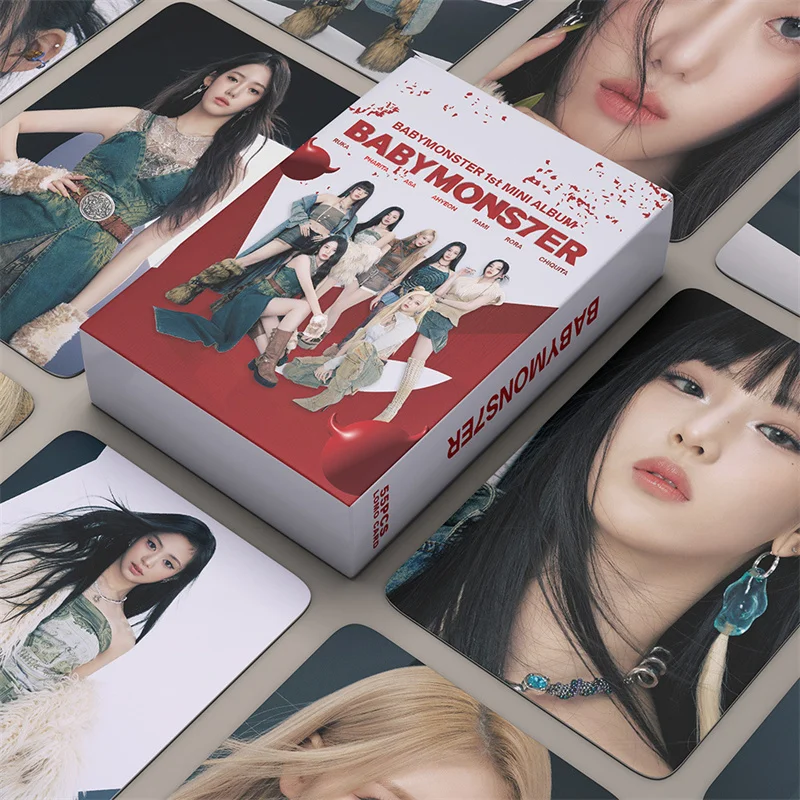 55pcs/set Kpop BAB MONSTER Album BABYMONS7ER LOMO Card Little Monster Support BM Card AHYEON HARAM RORA Postcard Photo Card