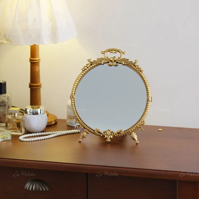 Makeup  Desktop vanity Home entrance Wall-mounted mirror Retro medieval display decorative