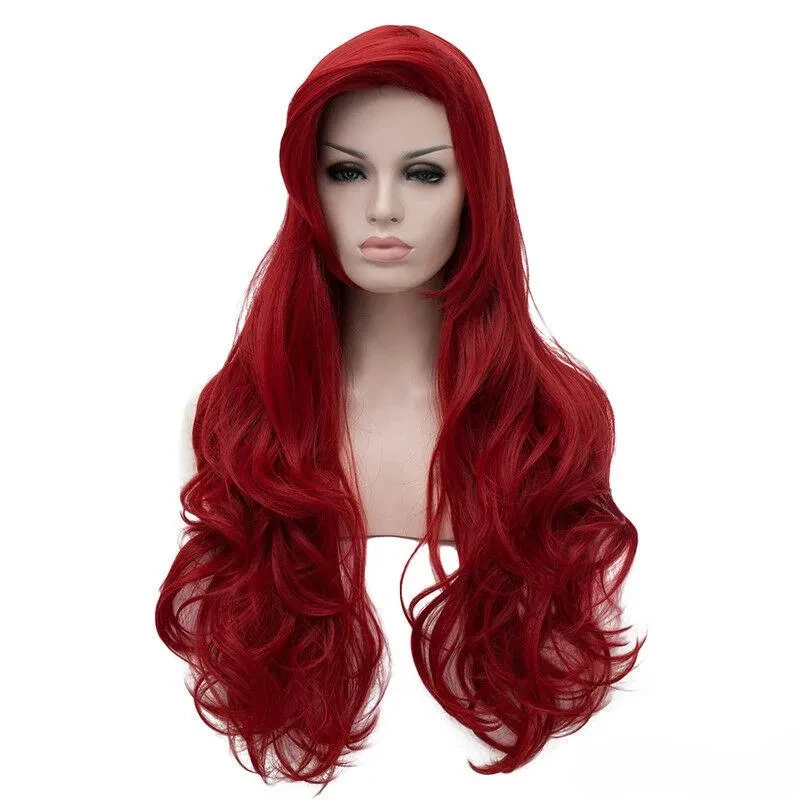 Jessica Rabbit Wavy Long Wine Red Heat Resistant Cosplay Hair Wig + Wig Cap