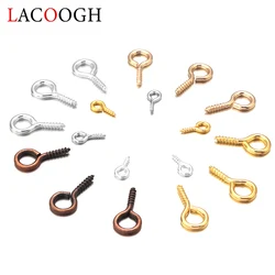 200pcs/lot Small Tiny Eye Pins Eyepins Hooks Eyelets Screw Threaded Clasps Hooks Supplies For Jewelry Findings Wholesale