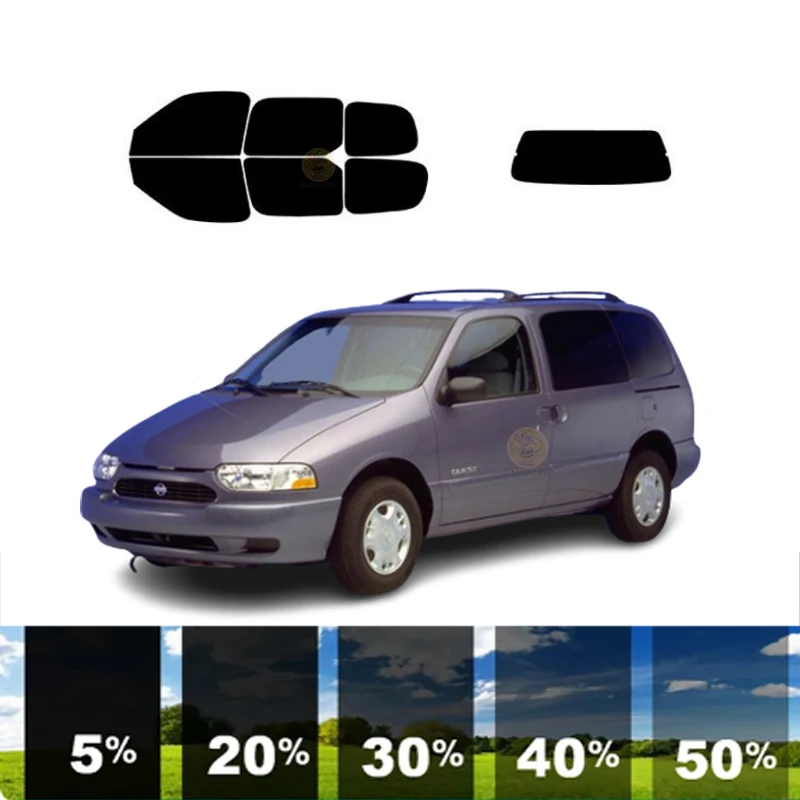 precut Removable Window Tint Film For Car 100% UVR 5%-35%VLT Heat Insulation Carbon ﻿For NISSAN QUEST MINI VAN 1999-2003