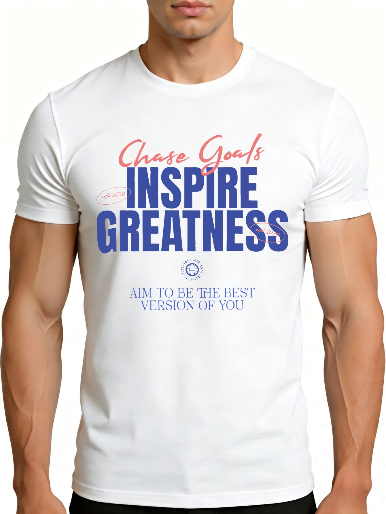 Men's Graphic T-Shirt - Breathable, Soft, Lightweight - Pursue Your Goals, Inspire Greatness, Be Your Best Self - Vintage Fun Graphic Casual Short Sleeve Summer Top, Gift for Him