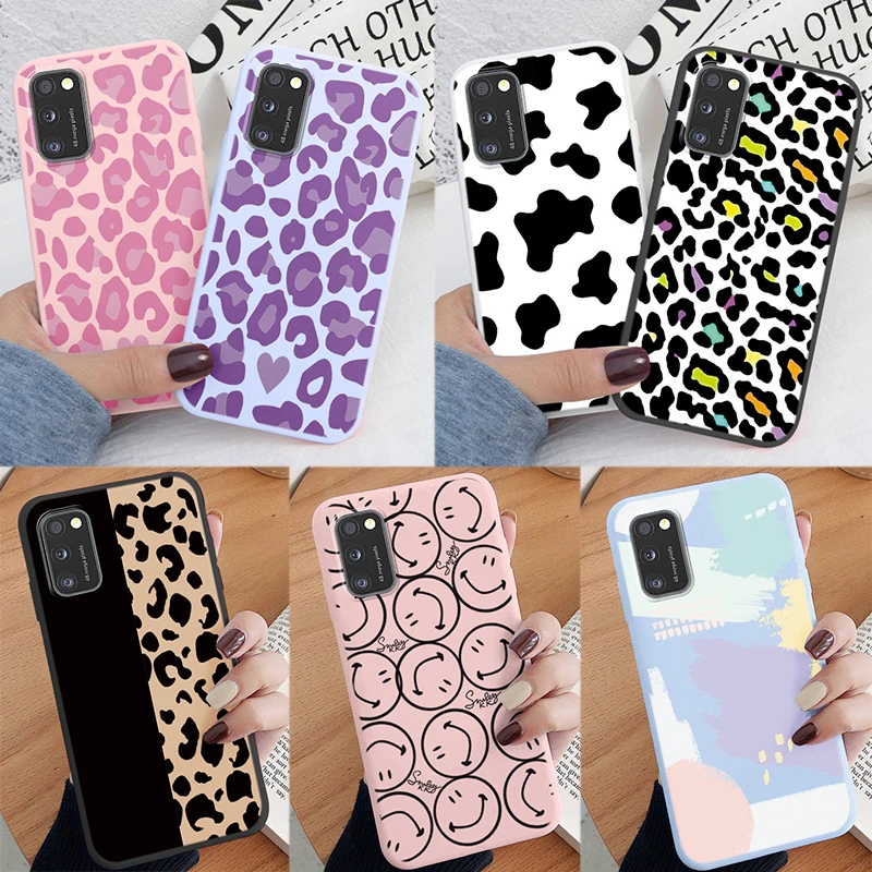 Leopard Print Phone Case For Samsung Galaxy A31 A41 Protection Back Cover Soft Silicone Fundas For Samsung A 31 Coque Shell Cute