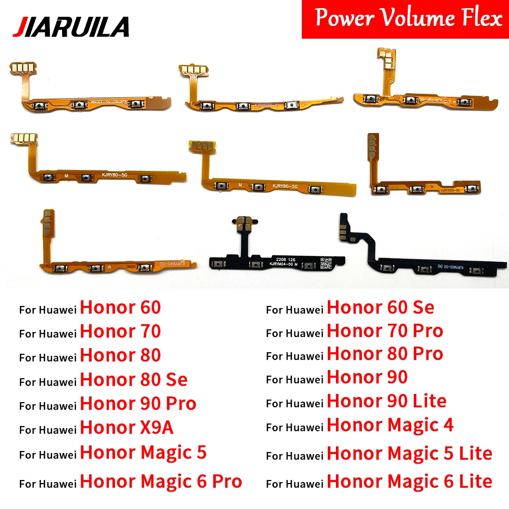 NEW For Huawei Honor 60 SE 70 80 Pro 90 Lite X9A Magic 5 Lite 6 Pro X9B Power on/off Volume Key Button Flex Cable Ribbon