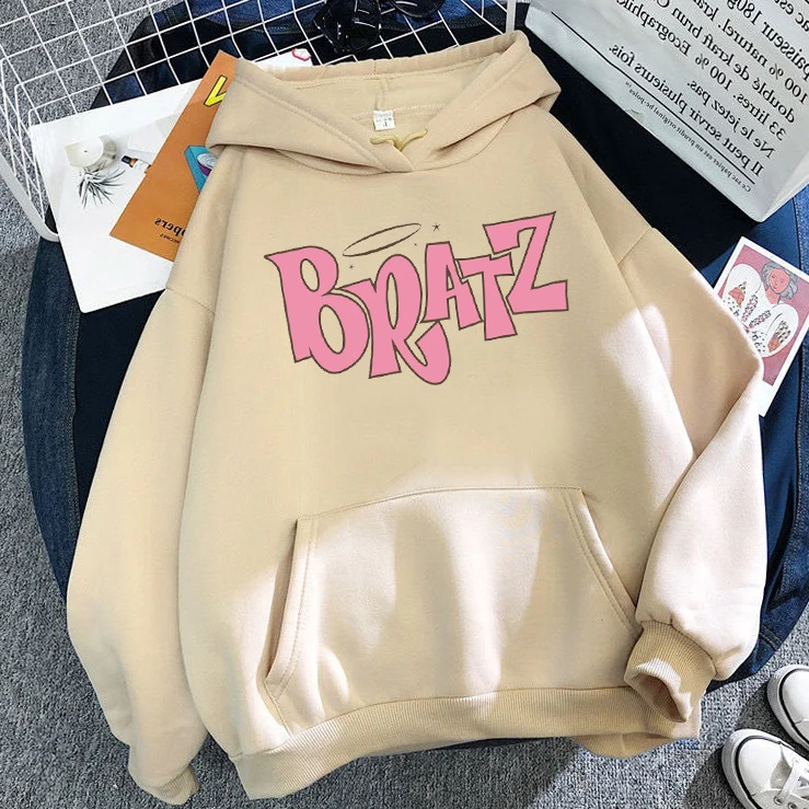 Bratz Letter print hoodie Autumn winter Sweatshirt unisex men and Women's Casual student Fashion Hooded Sweatshirt Long Sleeve