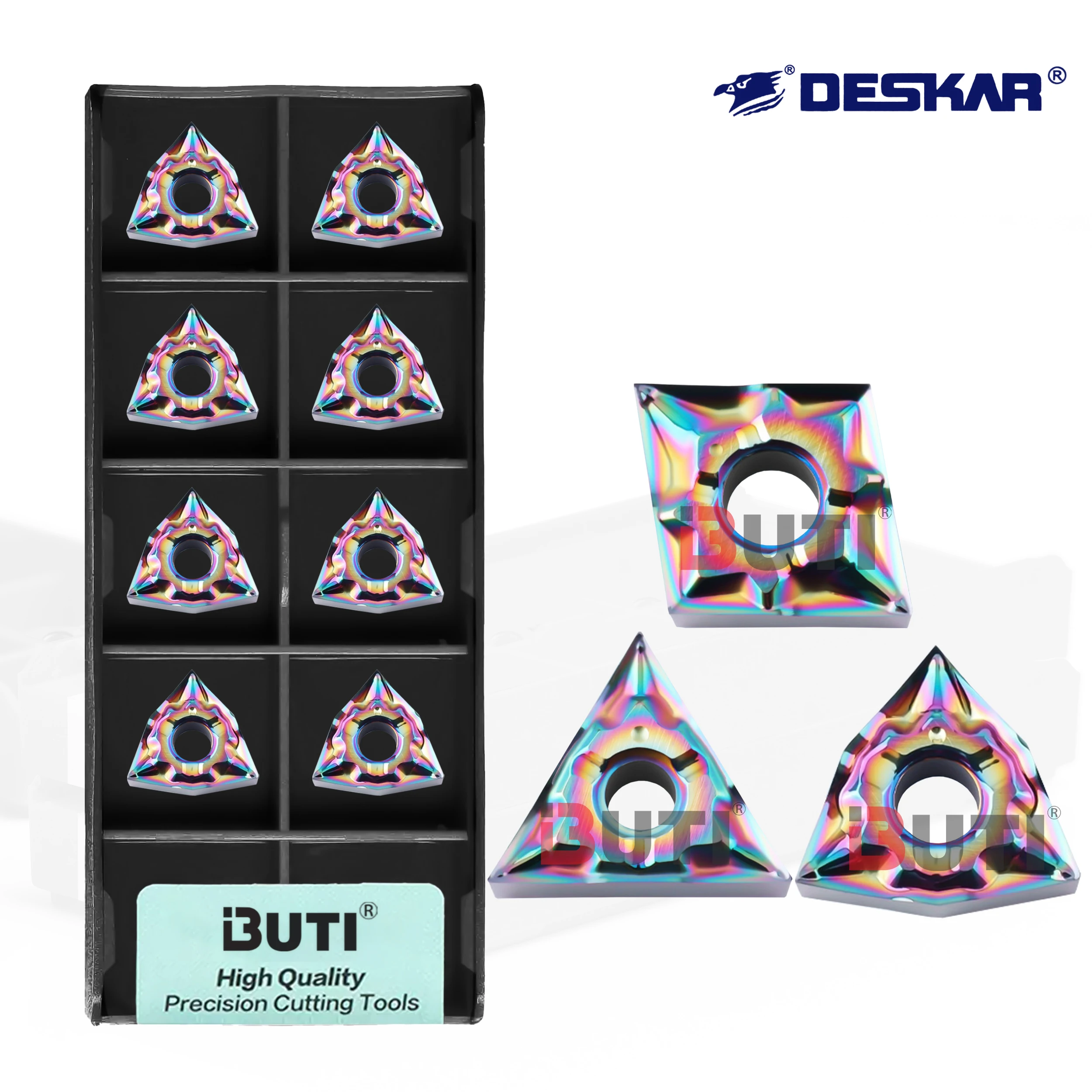 Colorful High Gloss Aluminum Inserts CNMG120402/04/08 WNMG080404/08 TNMG160402/04/08-TF3 Numerical Control External Turning Tool