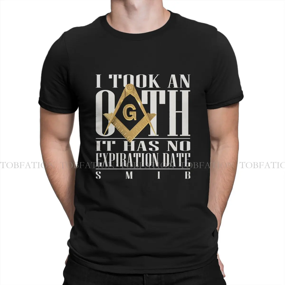 Freemason I Took an Oath SMIB Square Compass Gold Masonic T Shirt Graphic Men\'s Tees Summer 100% Cotton Clothing O-Neck TShirt