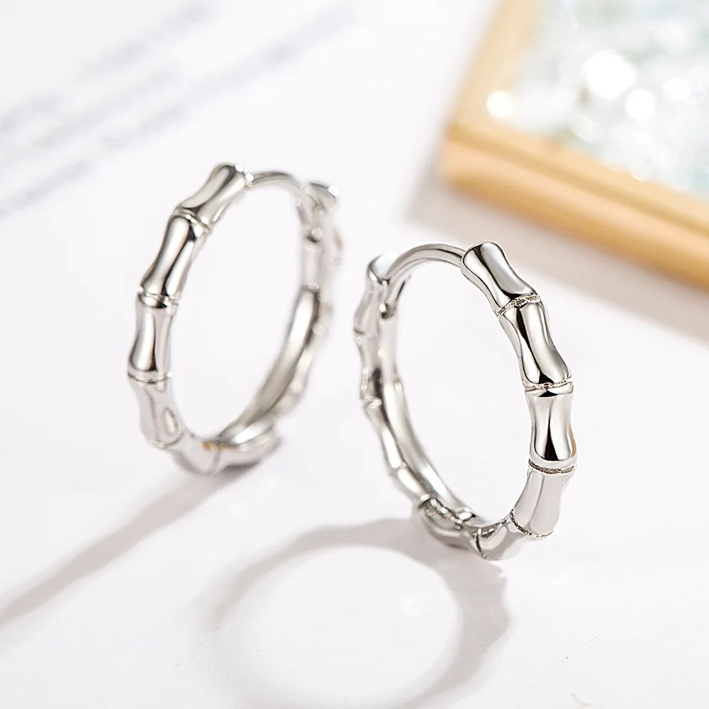 Simple Female Earring 925 Sterling SIlver Bamboo Shaped Earrings for Women Wedding Jewelry Statement Bijoux Pendientes Oorbellen