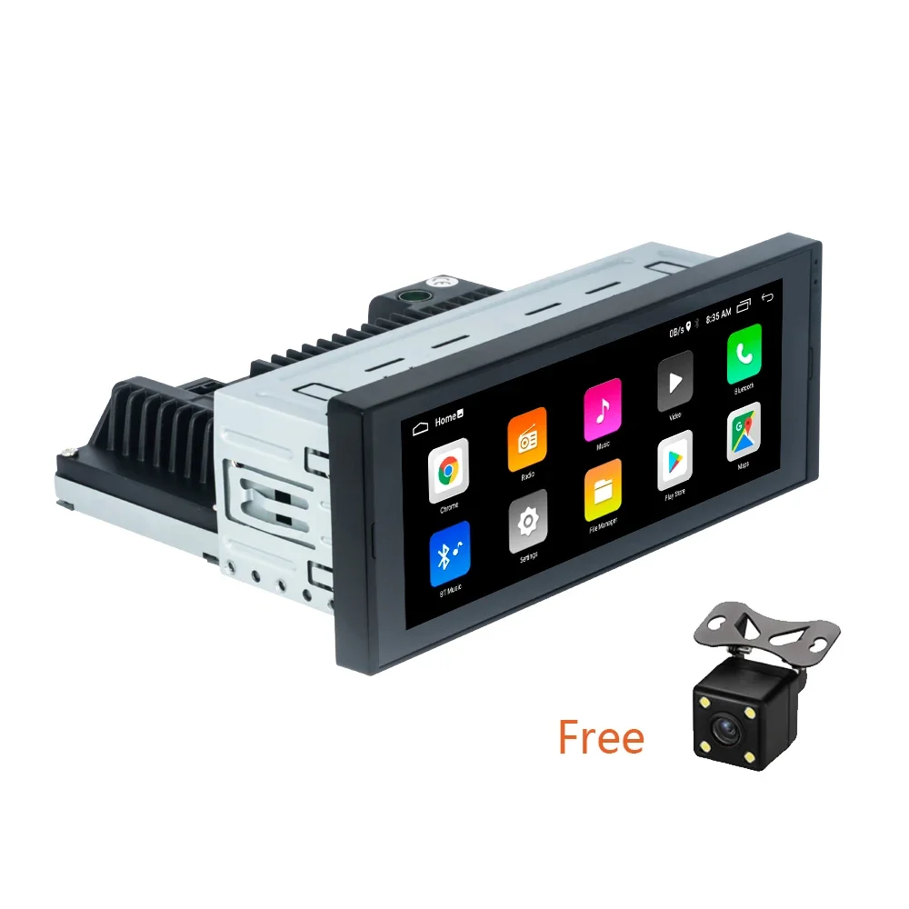 Android 11, полный сенсорный экран, зеркальная связь, 1 Din, 6,9 дюйма, автомобильный стереорадиоплеер с бесплатной камерой заднего вида