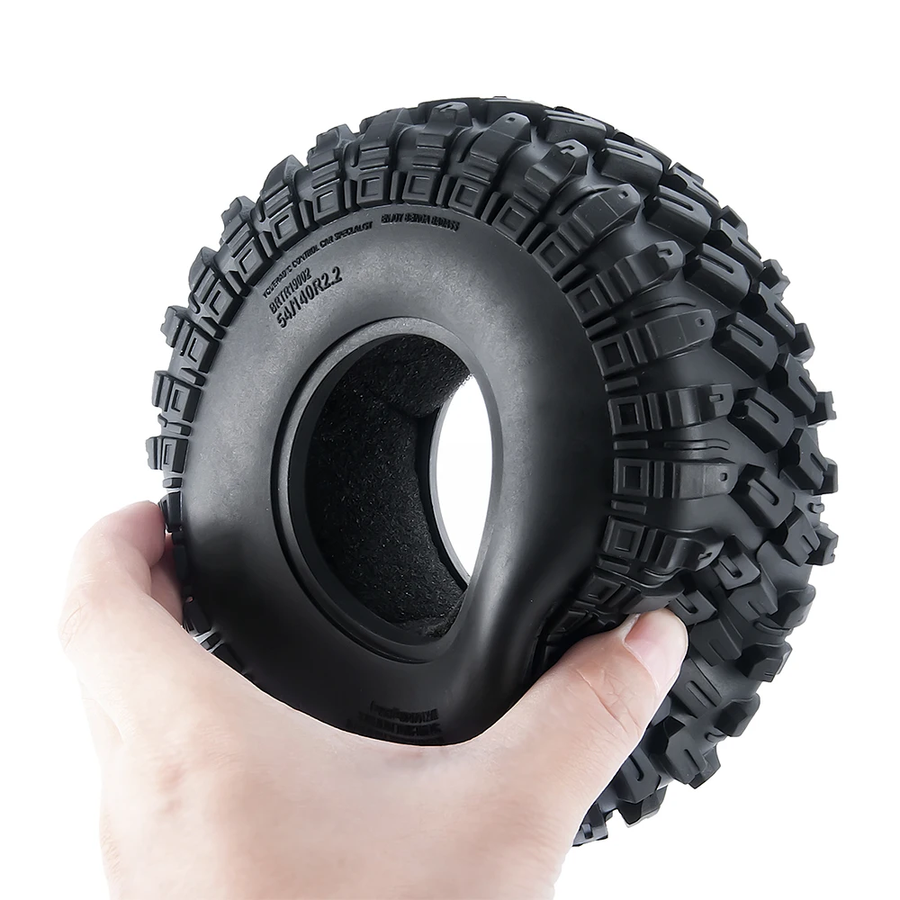 AXSPEED 2.2inch 140mm Beadlock Rubber Tires Tyres with Foam for Axial SCX10 Wraith TRX-4 1/10 RC Rock Crawler Car Parts