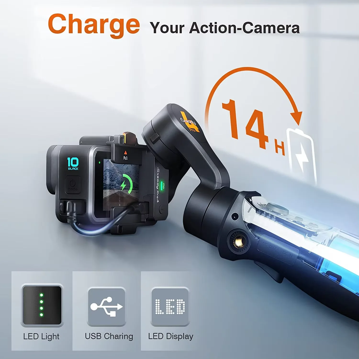 Hohem iSteady Pro 4 مثبت Gimbal لكاميرا GoPro 11 12 13 Action 3-Axis يده Gimbal Gopro Hero 10 9 8 7 6Osmo Action